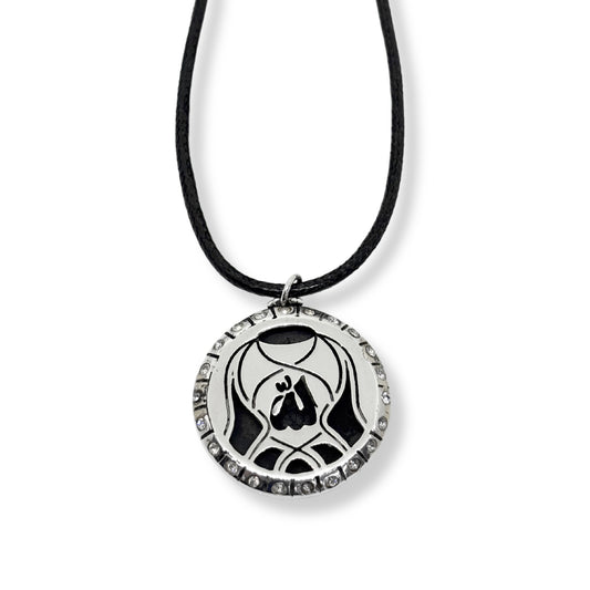 Authentic Allah Written Medallion Silver Women's Necklace