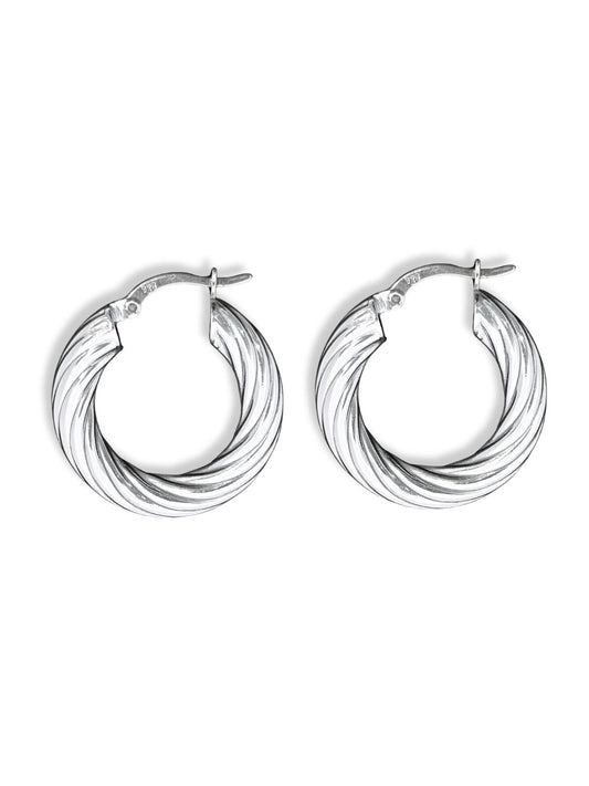 Kalın Burgu Gümüş Halka Küpe 2.5x2.5CM