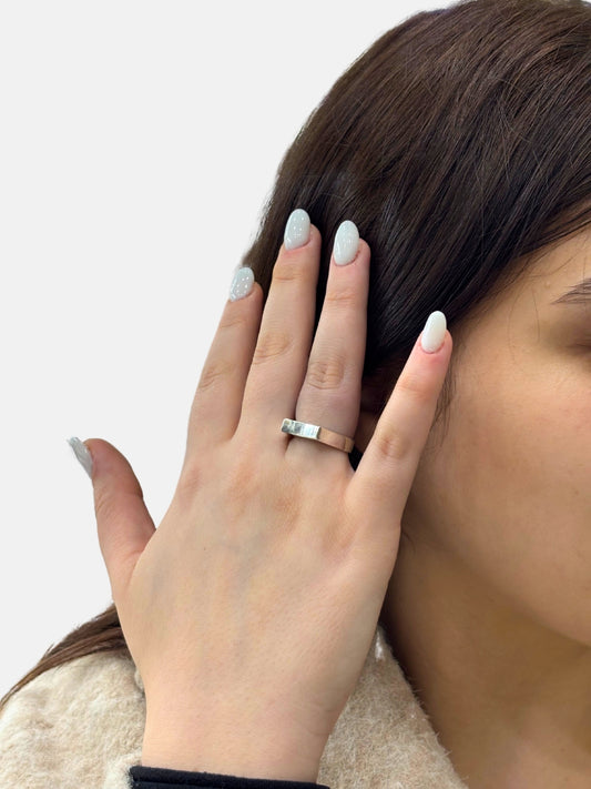 Minimal Edge Modern Tasarım Gümüş Kadın Yüzük