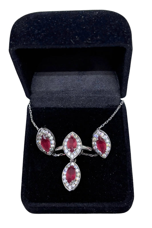 Yakut Işıltılı Gümüş Set&Takım - Gece Işıltısı Serisi