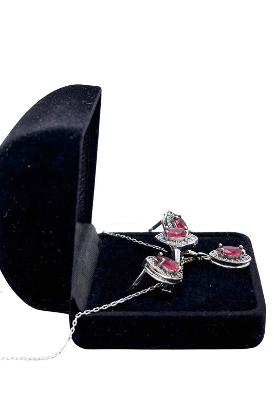 Yakut Işıltılı Gümüş Set&Takım - Gece Işıltısı Serisi