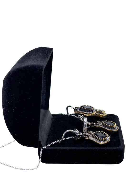 Işıltılı Safir Lale Gümüş Set&Takım - Mücevher Bahçesi Koleksiyonu