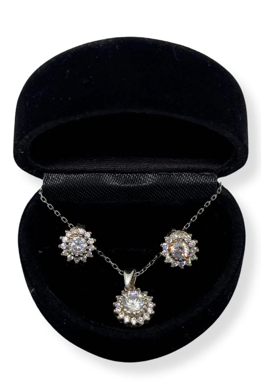 Işıltılı Daisy Gümüş Set&Takım-Mücevher Bahçesi Koleksiyonu