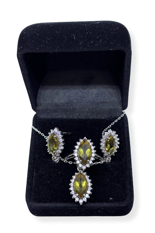 Marquise Kesim Zultanit Taşlı Kadın Gümüş Set&Takım