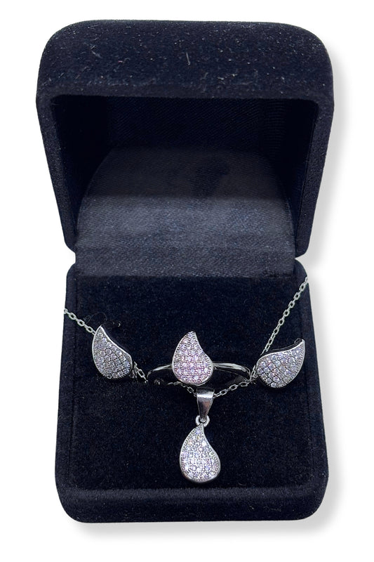 Işıltılı Damla Gümüş Set&Takım