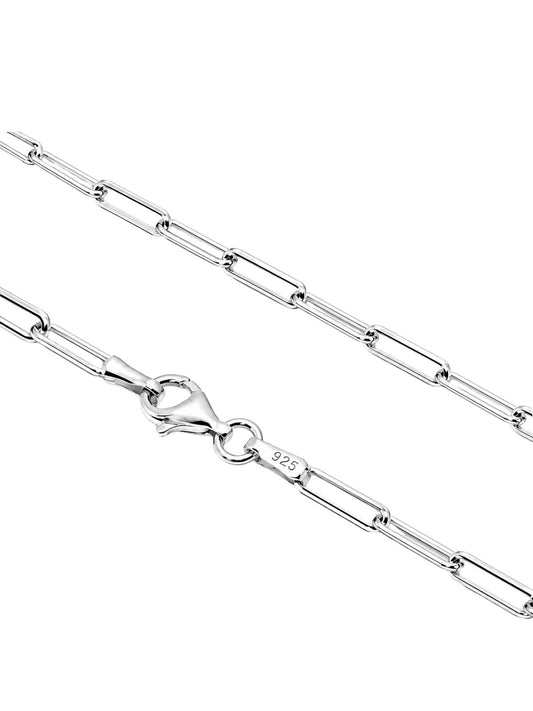 Thin Wide Spaced Paperclip Chain Necklace 50CM