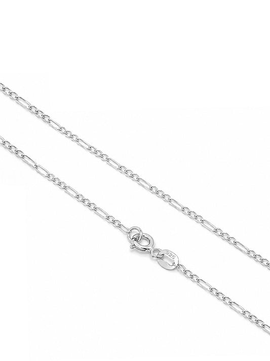 Mini Figaro Silver Chain Necklace 50CM