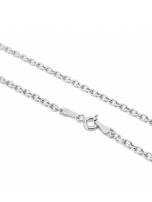 Thin Silver Oval Link Chain 65CM