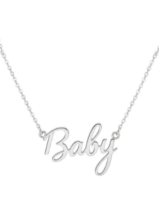Baby Yazılı Gümüş Kadın Kolye