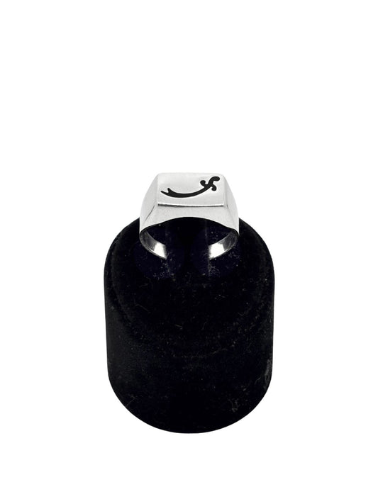 Mineli Hz. Ali Kılıcı Dikdörtgen Cilalı Gümüş Erkek Yüzük-RXY7-GE61