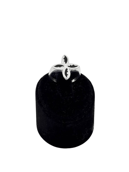 Lis Çiçeği Retro Gümüş Erkek Yüzük