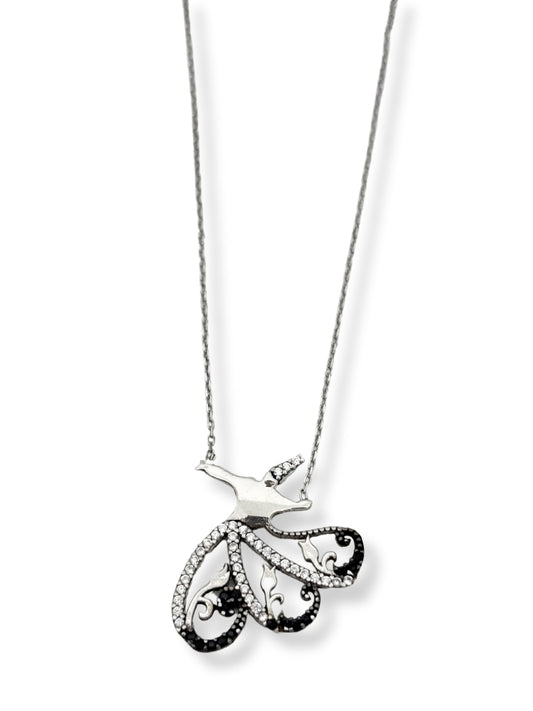 Işıltı Semazen Hayalet Gümüş Kadın Kolye