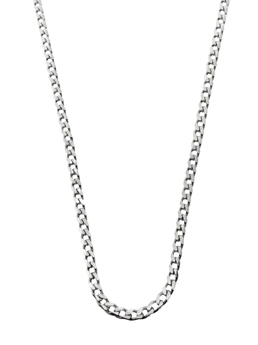 Beyaz Altın Kaplama Gurmet Gümüş Zincir Kolye&Bileklik Seti 3mm