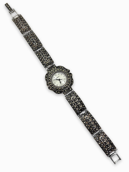 Silver Watch with Marcasite Stone