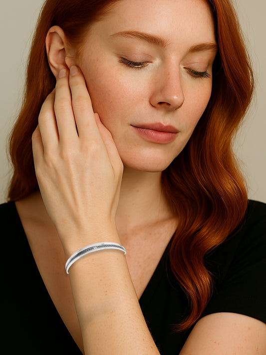 Lumiere Noktalı Gümüş Bilezik