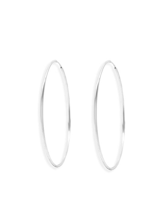 İnce Gümüş Halka Küpe 1.5mm Kalınlık