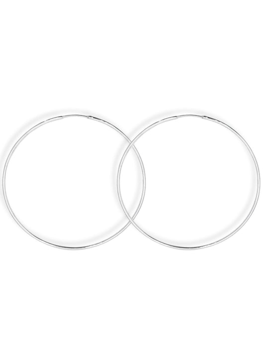 İnce Gümüş Halka Küpe 1.5mm Kalınlık