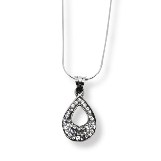 Mini Beyaz Işıltı Bezeli Bohça Gümüş Kadın Kolye IKM