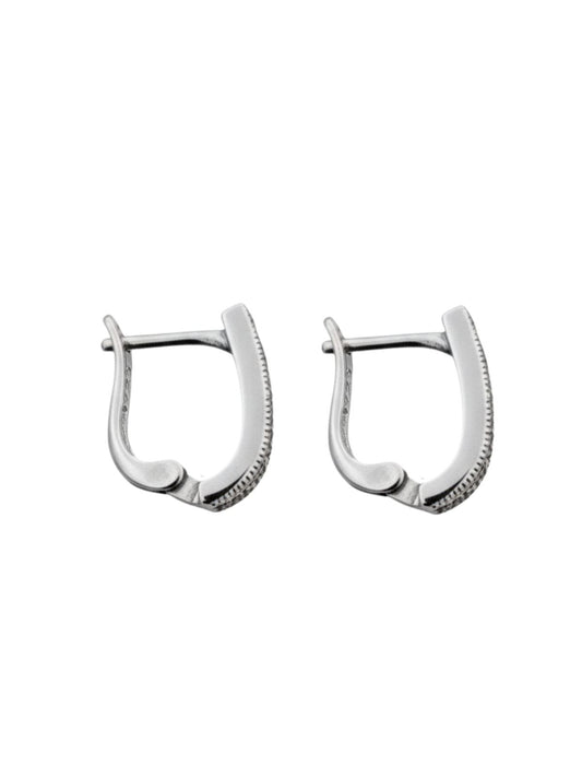 Markazit Taşlı Gümüş Kadın Halka Küpe 1.8x1.7cm