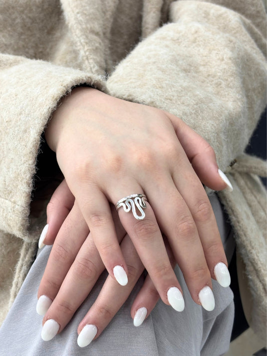 Flamme Modern Tasarım Gümüş Kadın Yüzük