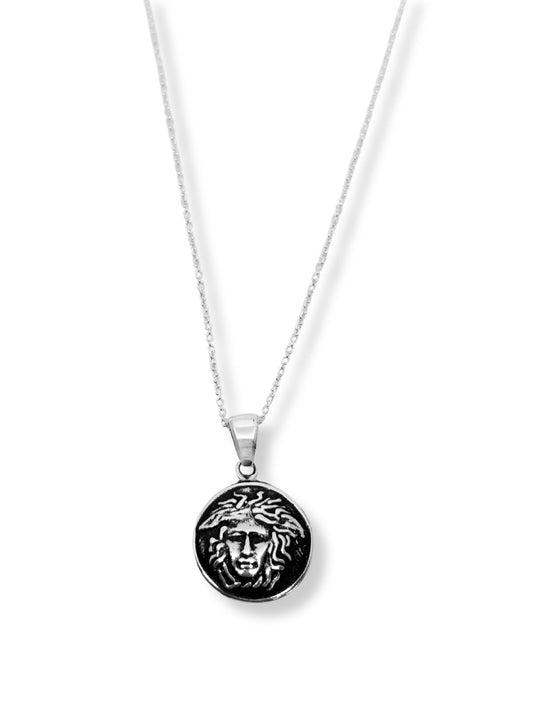 Gümüş Plaka Üzerinde Medusa Kolye-2 Model