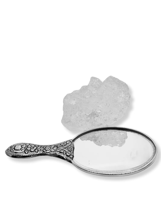 El İşçiliği Motifli Orta Boy Gümüş El Aynası