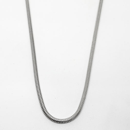 Beyaz Parlak Gümüş Tilki Kuyruğu Zincir Kolye 51CM