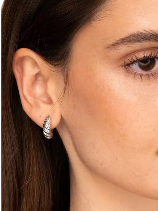 Bonaparte Gümüş Vidalı Burgu Küpe