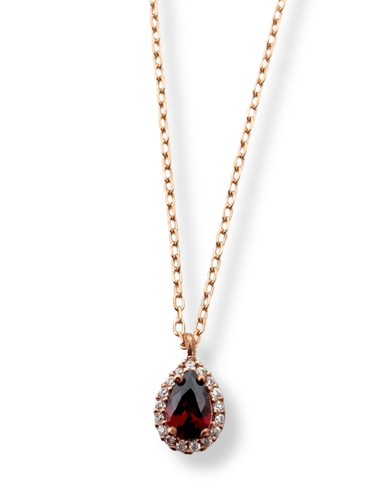 Mini Beyaz Işıltılı Çevrili Damla Taşlı Anturaj Hayalet Gümüş Kadın Kolye