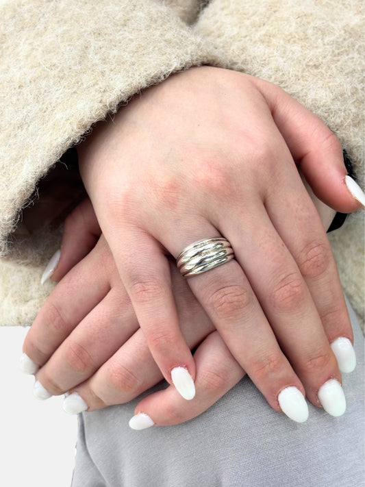 Lunaris Modern Tasarım Gümüş Kadın Yüzük