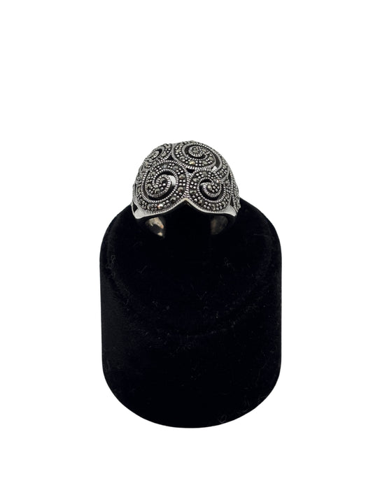 Markazit Taşlı Spiral Gümüş Kadın Yüzük