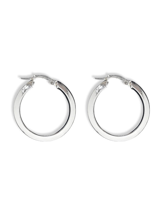 Yarım Ay Gümüş Kadın Halka Küpe Model 2 - 2.5x2.5CM