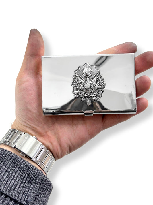 Osmanlı Bayrağı Motifli Gümüş Sigara Tabakası OS