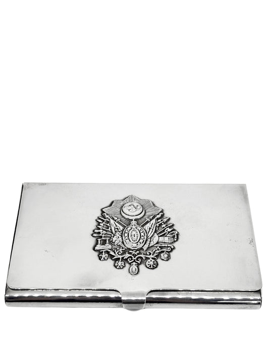 Osmanlı Bayrağı Motifli Gümüş Sigara Tabakası OS