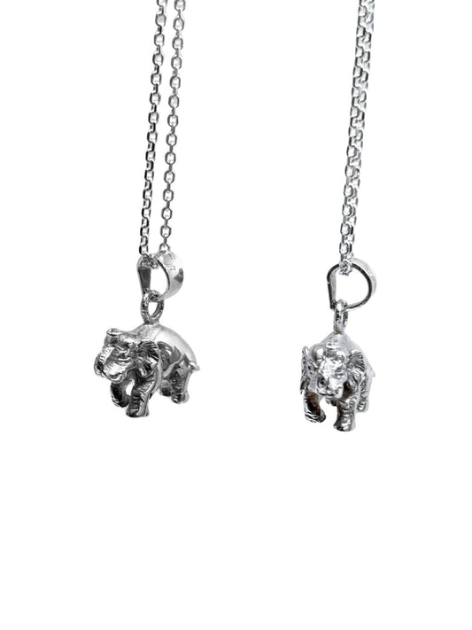 Üç Boyutlu Gümüş Fil Kolye 2x2CM