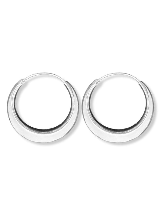 Yarım Ay Gümüş Kadın Halka Küpe 3x3CM