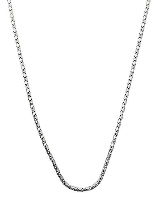 İnce Cilalı Basık Jessica Gümüş Zincir Kolye 55cm