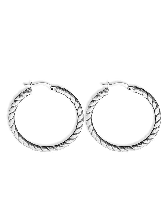 Burgu Kadın Gümüş Halka Küpe 3.5x3.5CM