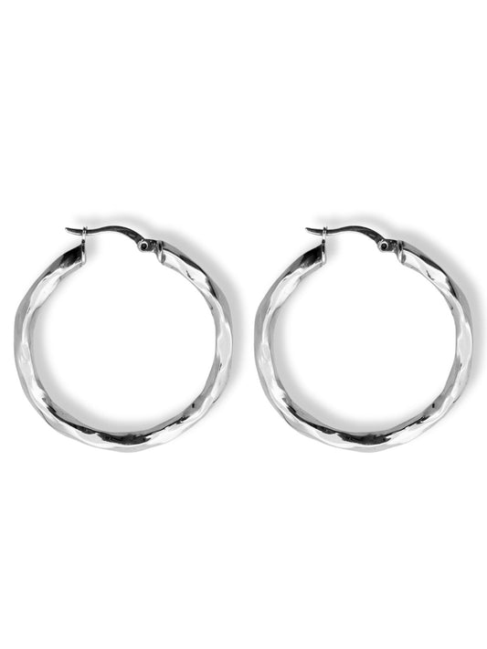 Burgu Kadın Gümüş Halka Küpe 3.5x3.5CM