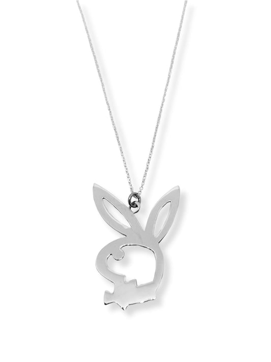 Büyük Playboy Gümüş Kolye 3x4 CM
