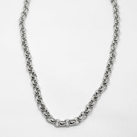 Dar Yuvarlak Halka Gümüş Zincir 42CM