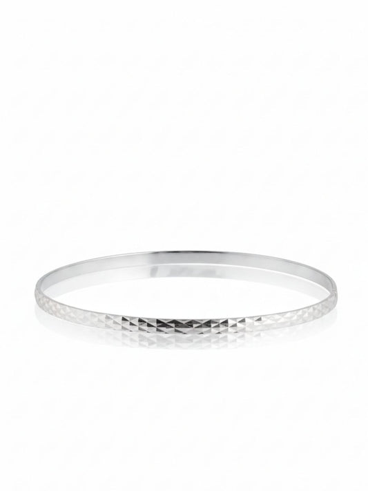 Desenli İnce Gümüş Ajda Bilezik