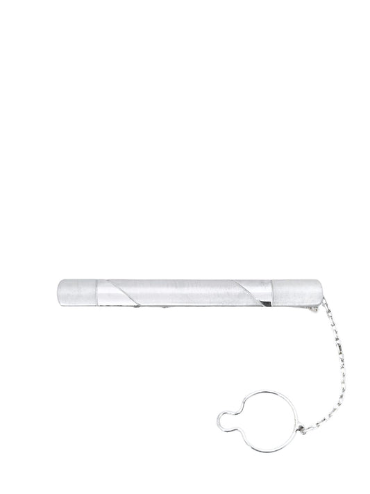 Dik Üçgen Desenli Gümüş Erkek Kravat İğnesi 6.5x0.7 cm