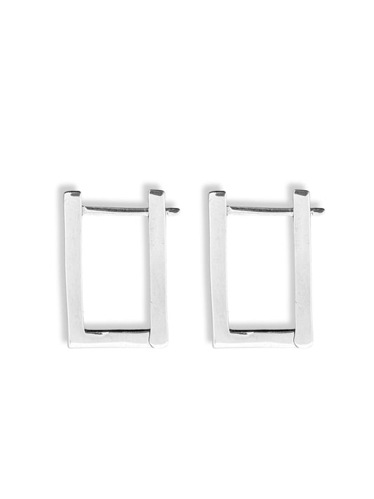 Dikdörtgen Kadın Gümüş Halka Küpe