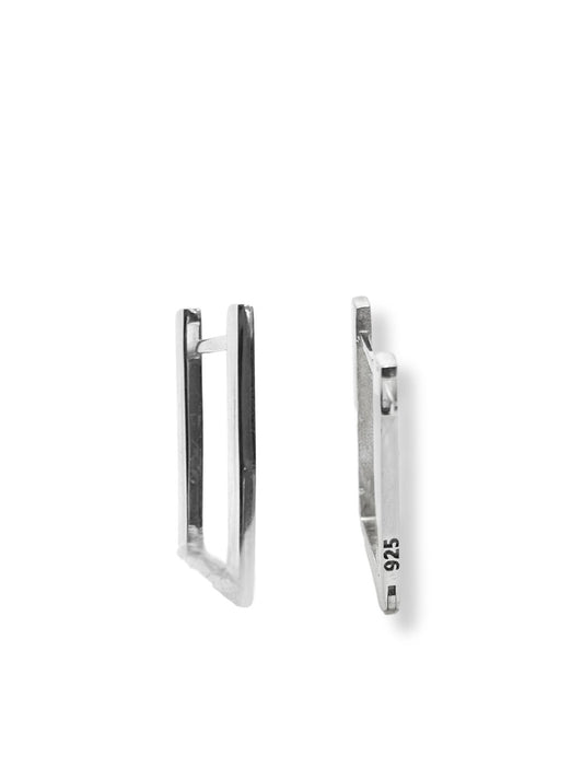 Dikdörtgen Kadın Gümüş Halka Küpe