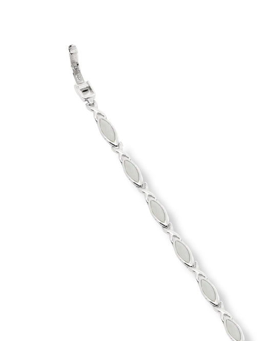 Doğal Sedef Taşlı Gümüş Bileklik