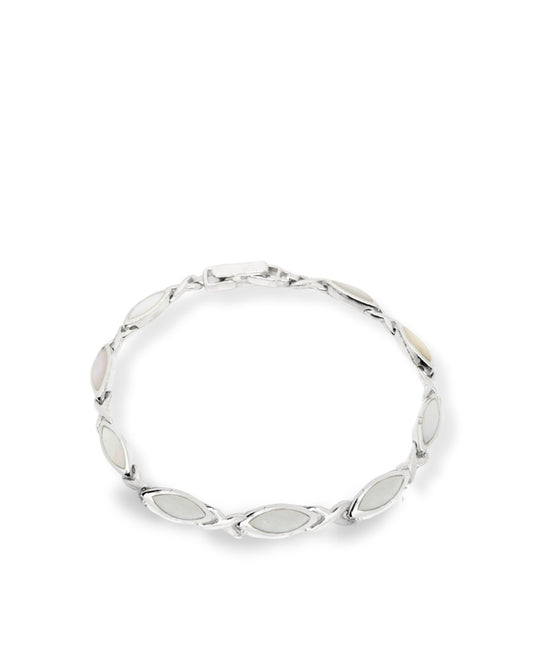 Doğal Sedef Taşlı Gümüş Bileklik