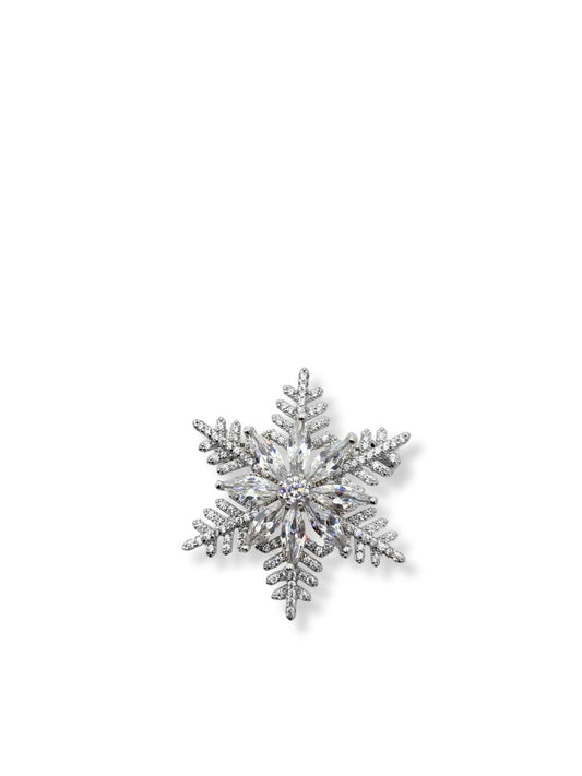 Taşlı Kartanesi Gümüş Broş (Ortası Dönen) – 3x3 cm