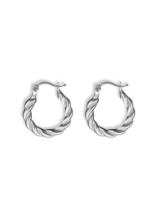 Elegant Hoop Gümüş Burgu Kadın Halka Küpe 2x2CM