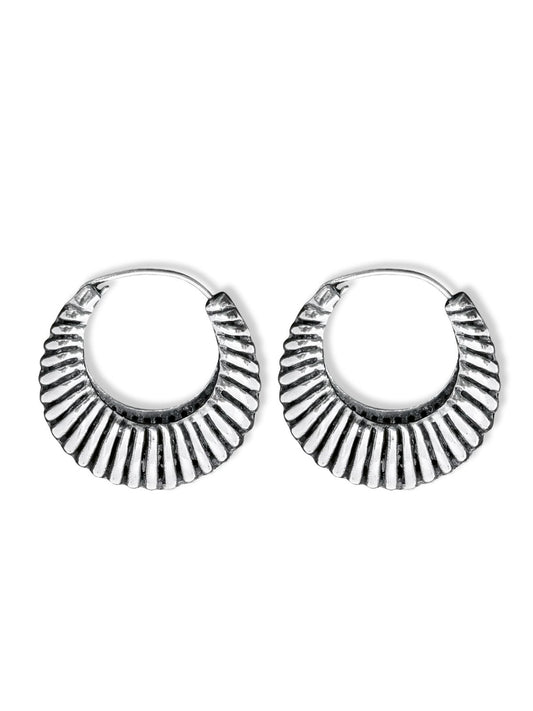 Geniş Spiral Kadın Gümüş Halka Küpe 3x3CM